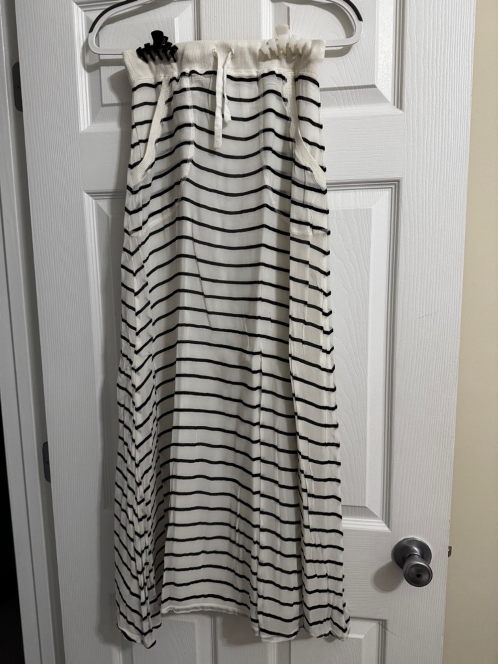Striped Black & White Maxi Skirt